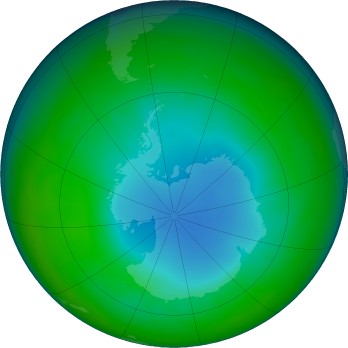 Antarctic ozone map for 2018-06